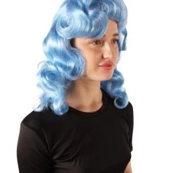 HPO Men's Adult Women’s Vintage Hollywood Blue Retro Curly Wig