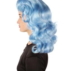 HPO Men's Adult Women’s Vintage Hollywood Blue Retro Curly Wig