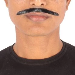 HPO Adult Men's Borat Fake Synthetic Hair Mustache | Multicolor Color Options