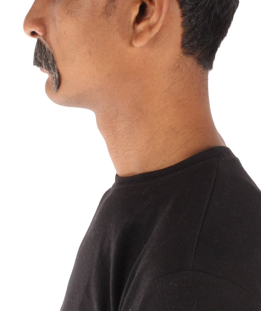 HPO Adult Men's Horseshoe Fake Human Hair Mustache | Facial Hair Multiple Colors Options