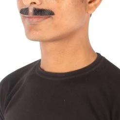HPO Adult Men's Natural Human Hair Mustache | Multiple Color Options