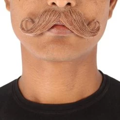 HPO Men's Human Hair Mustache Cosplay Facial Hair