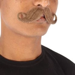 HPO Men's Human Hair Mustache Cosplay Facial Hair