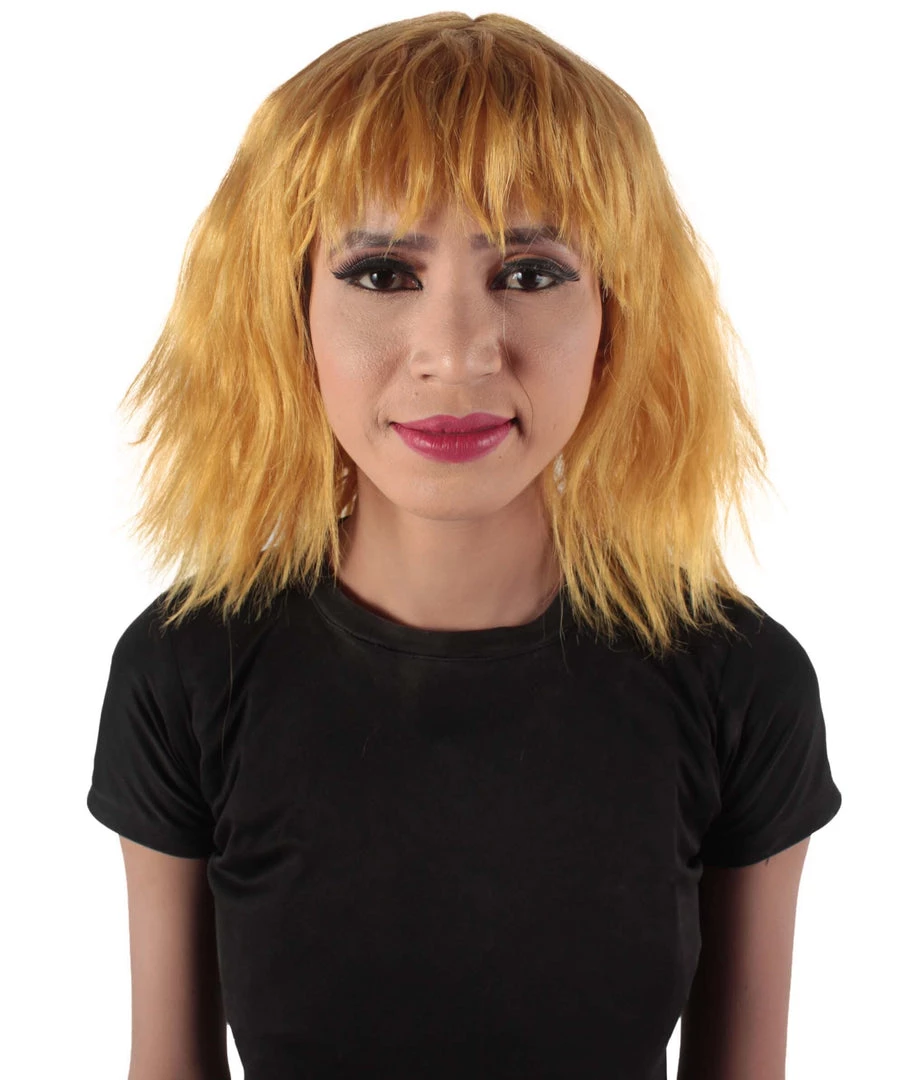 HPO Women's Shoulder Length Bangs Wavy Cosplay Wig | Multiple Color Options