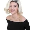 HPO Adult Women's Short Wavy Halloween Modern Wife Wig Multiple Color Options