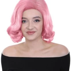 HPO Adult Women's Short Wavy Halloween Modern Wife Wig Multiple Color Options