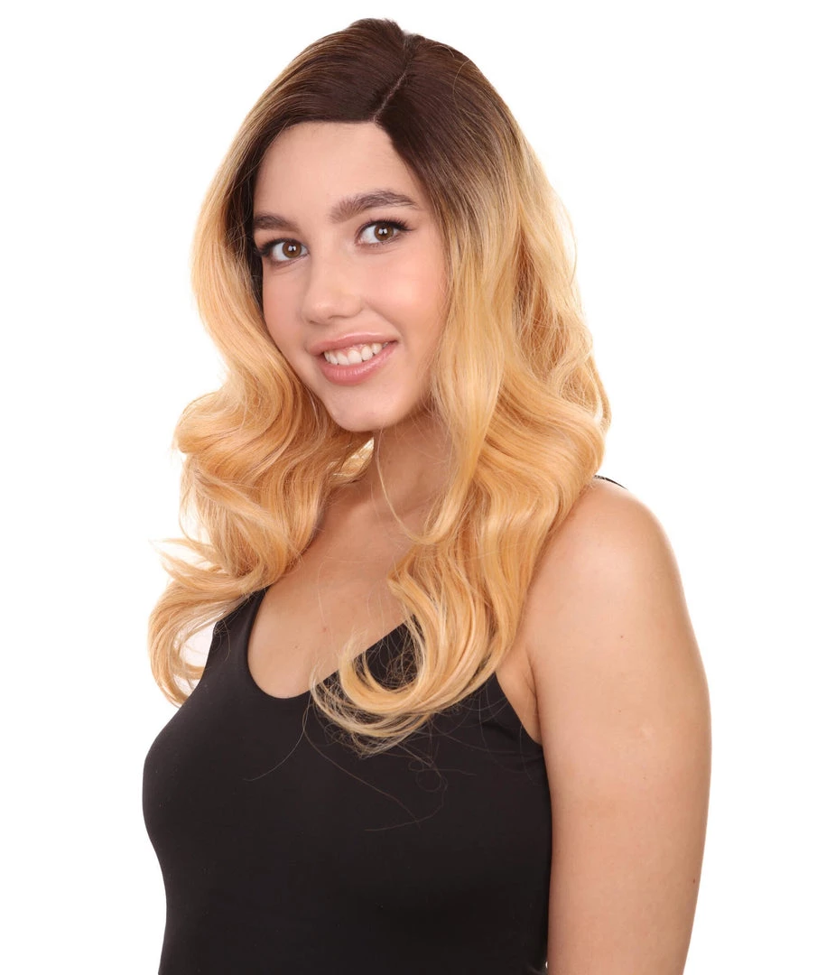 Bronte Women's Long Length Lace Front Wavy With Dark Roots - Adult Fashion Wigs | Nunique | Nunique