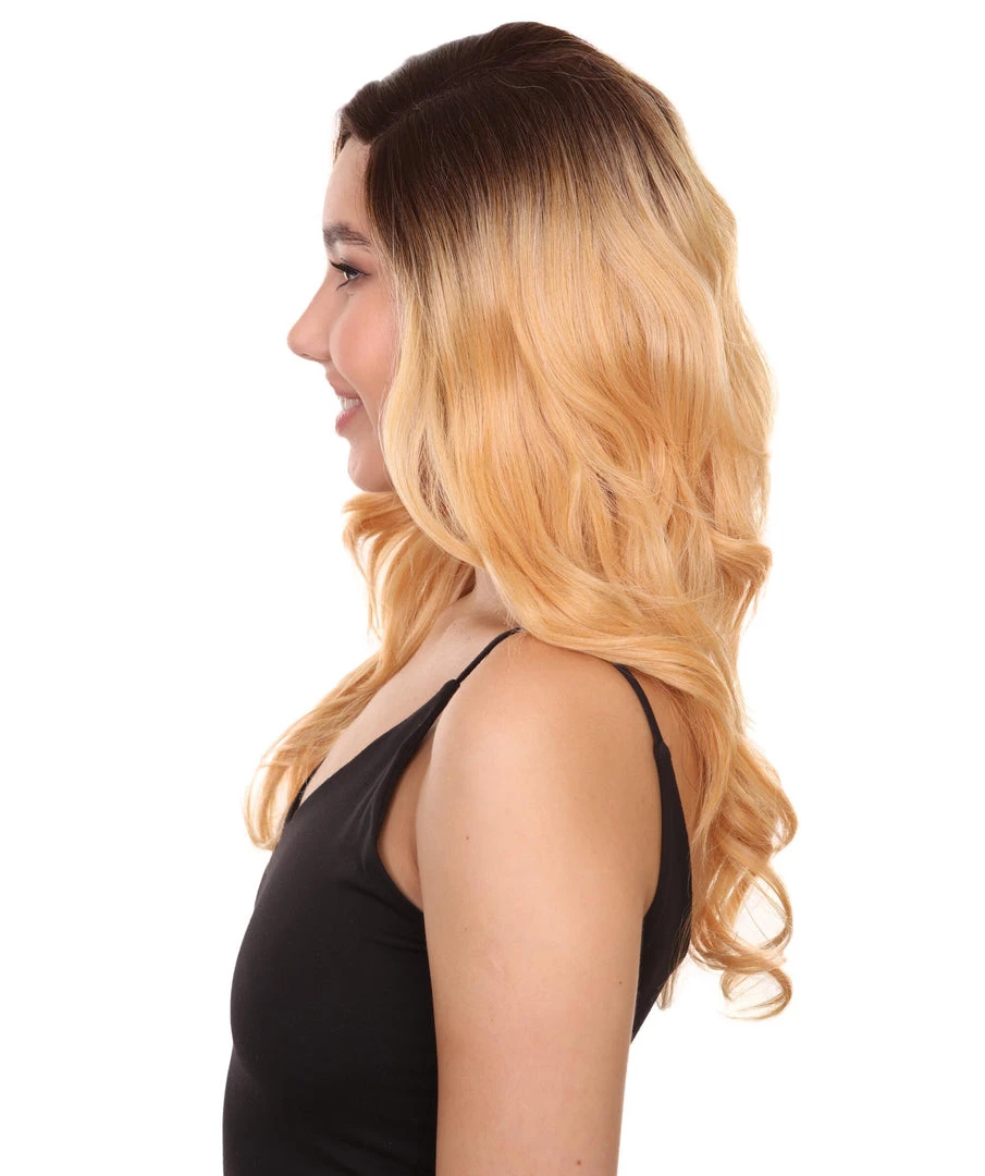 Bronte Women's Long Length Lace Front Wavy With Dark Roots - Adult Fashion Wigs | Nunique | Nunique