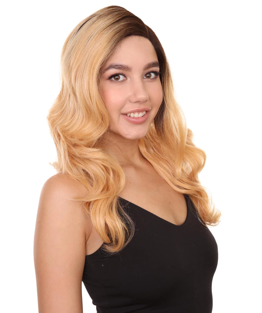 Bronte Women's Long Length Lace Front Wavy With Dark Roots - Adult Fashion Wigs | Nunique | Nunique