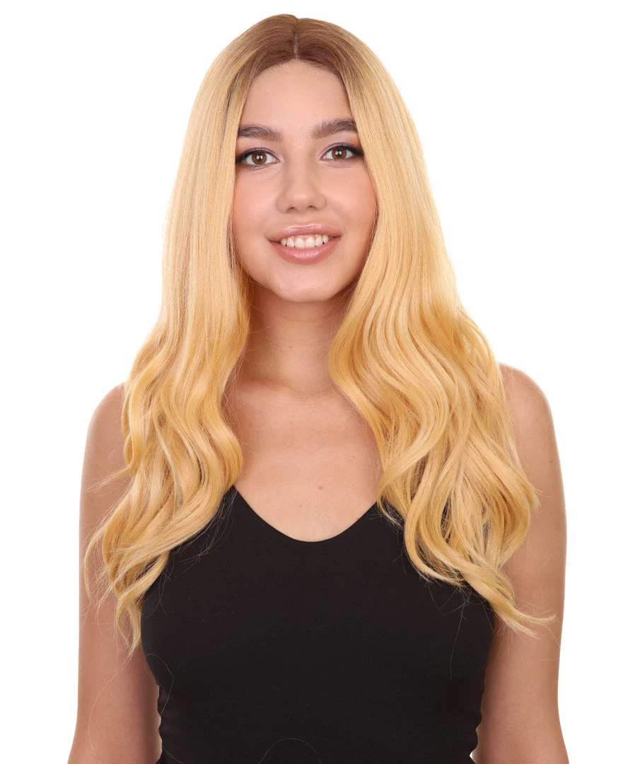Cady Women's Long Length Lace Front Wavy With Dark Roots - Adults Fashion Wigs | Nunique | Nunique