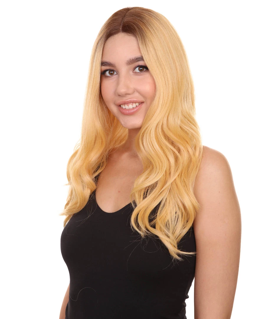 Cady Women's Long Length Lace Front Wavy With Dark Roots - Adults Fashion Wigs | Nunique | Nunique