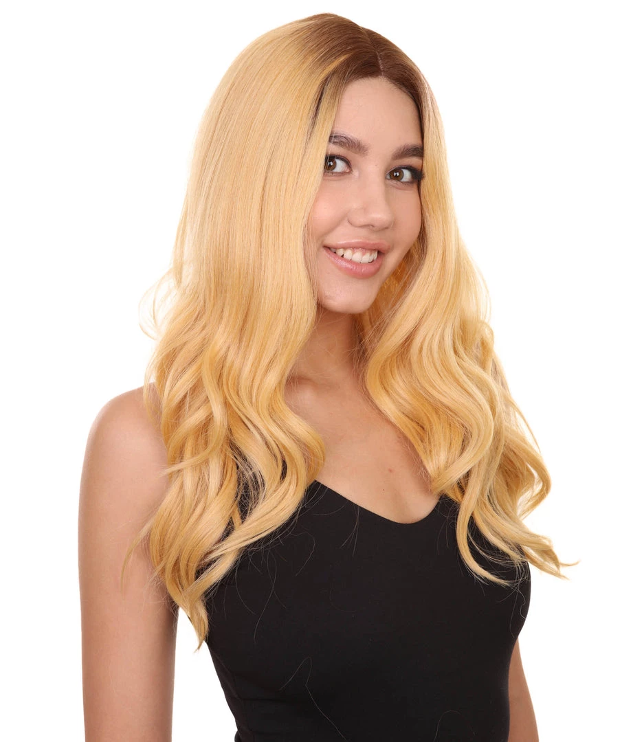 Cady Women's Long Length Lace Front Wavy With Dark Roots - Adults Fashion Wigs | Nunique | Nunique