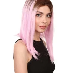 Erin Women's Shoulder Length Lace Front Straight With Dark Roots - Adults Fashion Wigs | Nunique | Nunique