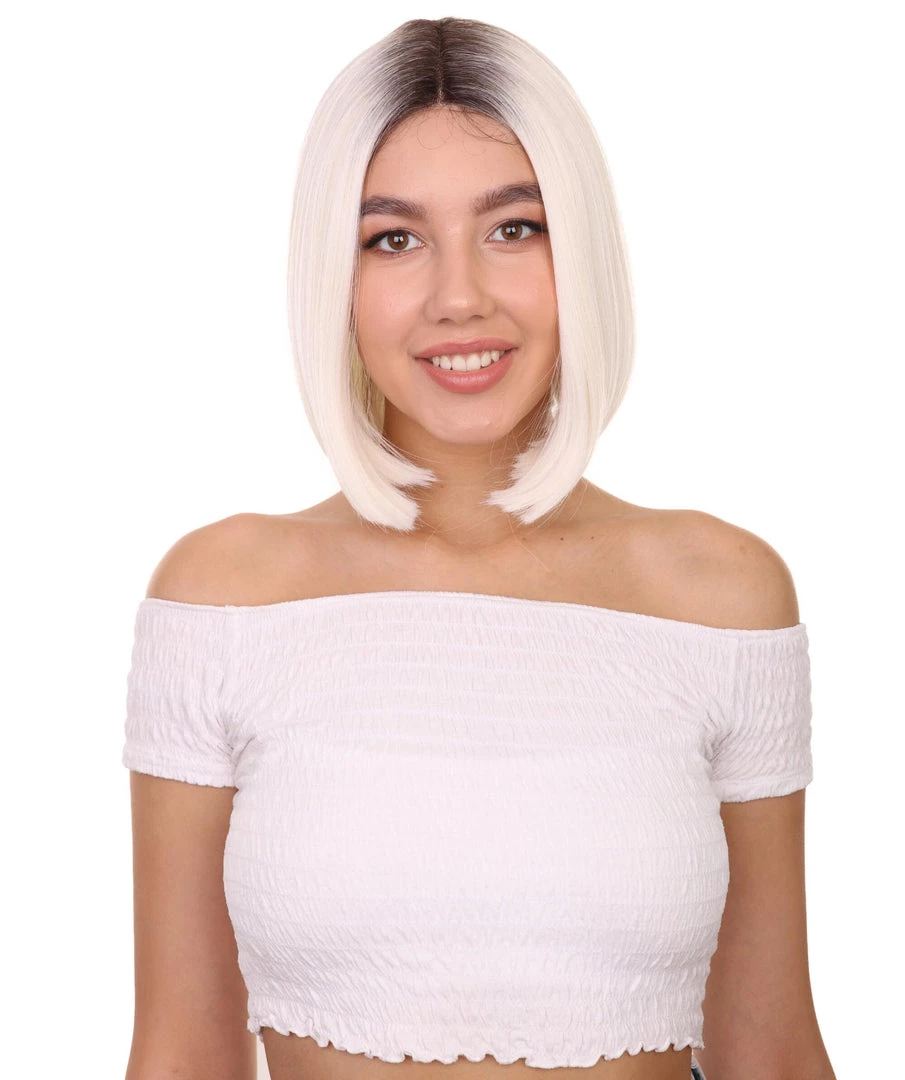 Katya Women's Shoulder Length Lace Front Bob With Dark Roots - Adult Fashion Wigs | Nunique | Nunique