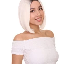 Katya Women's Shoulder Length Lace Front Bob With Dark Roots - Adult Fashion Wigs | Nunique | Nunique