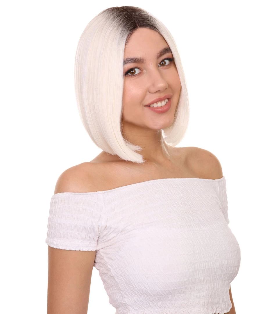 Katya Women's Shoulder Length Lace Front Bob With Dark Roots - Adult Fashion Wigs | Nunique | Nunique