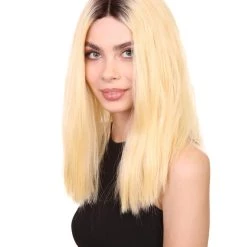 Khlo Women's Mid Length Lace Front Straight Hair With Dark Roots - Adult Fashion Wigs | Nunique | Nunique
