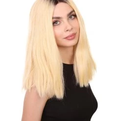 Khlo Women's Mid Length Lace Front Straight Hair With Dark Roots - Adult Fashion Wigs | Nunique | Nunique