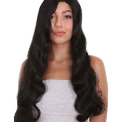 Nunique Adult Women's 24" In. Legal Professional Inspired Wig - Long Length Jet Black Straight Hair - Lace Front Heat Resistant Fibers | Nunique