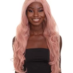 Nunique Women's 30" Wavy Lace Front Heat Resistant Fashion Icon Wig - Extra Long Length Pink Hair - Easy To Wear And Simple To Maintain | Nunique