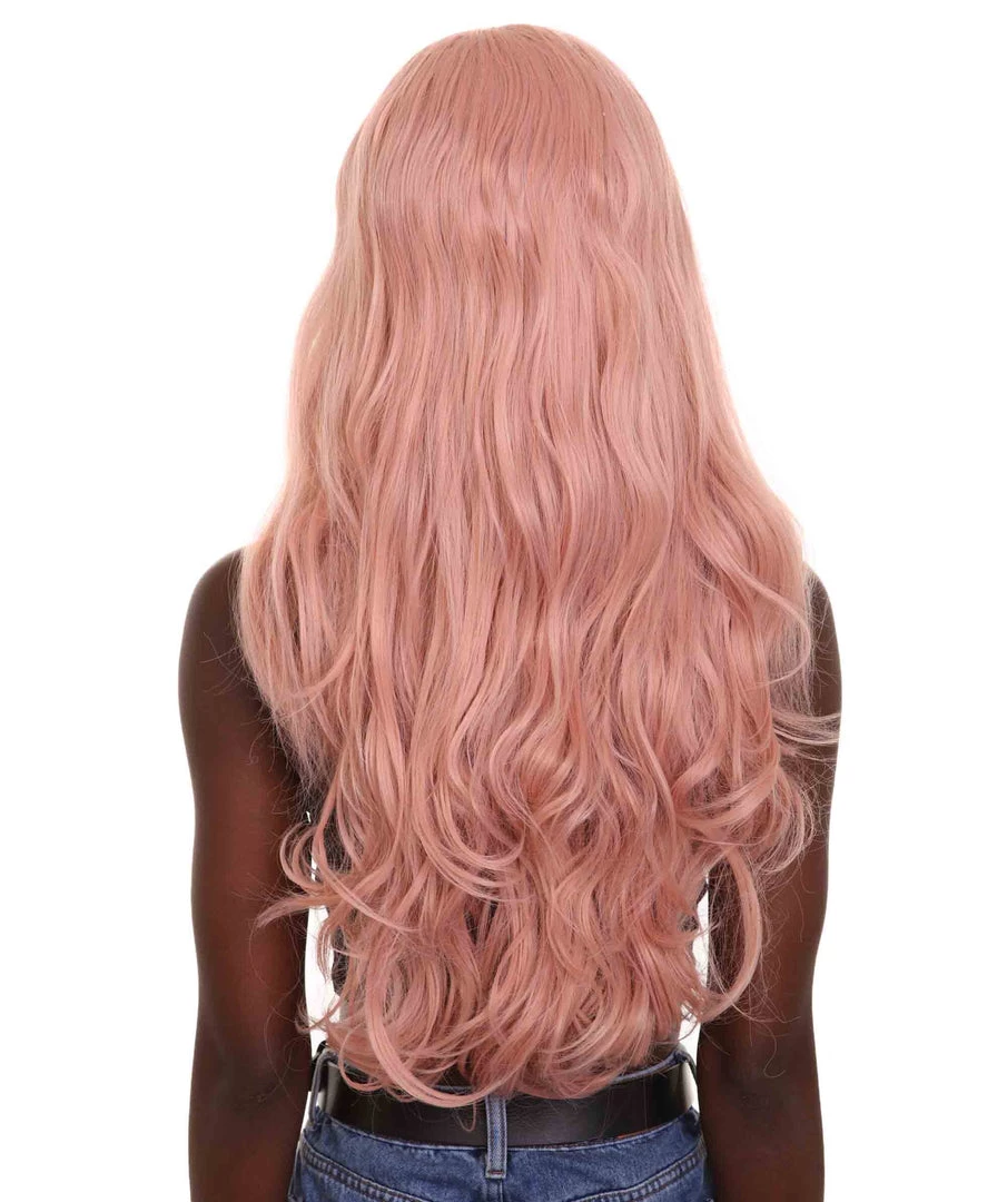 Nunique Women's 30" Wavy Lace Front Heat Resistant Fashion Icon Wig - Extra Long Length Pink Hair - Easy To Wear And Simple To Maintain | Nunique