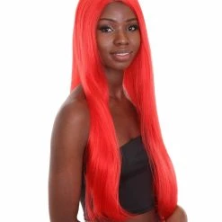 Nunique Women's 26 In. Lace Front Heat Resistant Wig NUW-0059 (Red) | Nunique