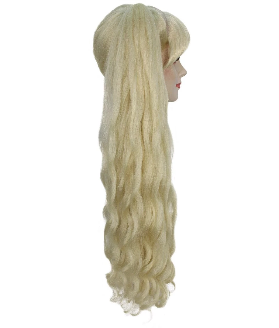 Women's Two-Tone Extra High Pigtails With Wavy Texture And Bangs Blonde | Fashion Wig | Nunique