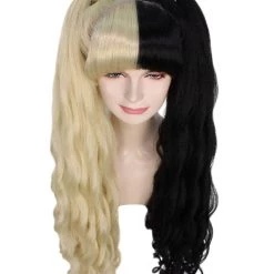 Women's Two-Tone Extra High Pigtails With Wavy Texture And Bangs Blonde | Fashion Wig | Nunique