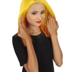 Womens Sunrise Shoulder Length 4x4 Lacefront - Dip Dye Synthetic Extra Bright Ombre Shoulder Length Bob - Adult Lace Front Wig | Nunique | Nunique