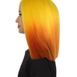 Womens Sunrise Shoulder Length 4x4 Lacefront - Dip Dye Synthetic Extra Bright Ombre Shoulder Length Bob - Adult Lace Front Wig | Nunique | Nunique
