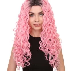 Xena Women's Long Length Lace Front Curly With Dark Roots - Adults Fashion Wigs | Nunique | Nunique