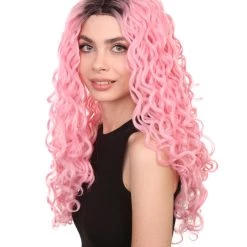 Xena Women's Long Length Lace Front Curly With Dark Roots - Adults Fashion Wigs | Nunique | Nunique