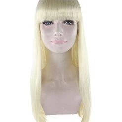 HPO Adult Women's Long Bob Wig, Blonde | Premium Breathable Capless Cap